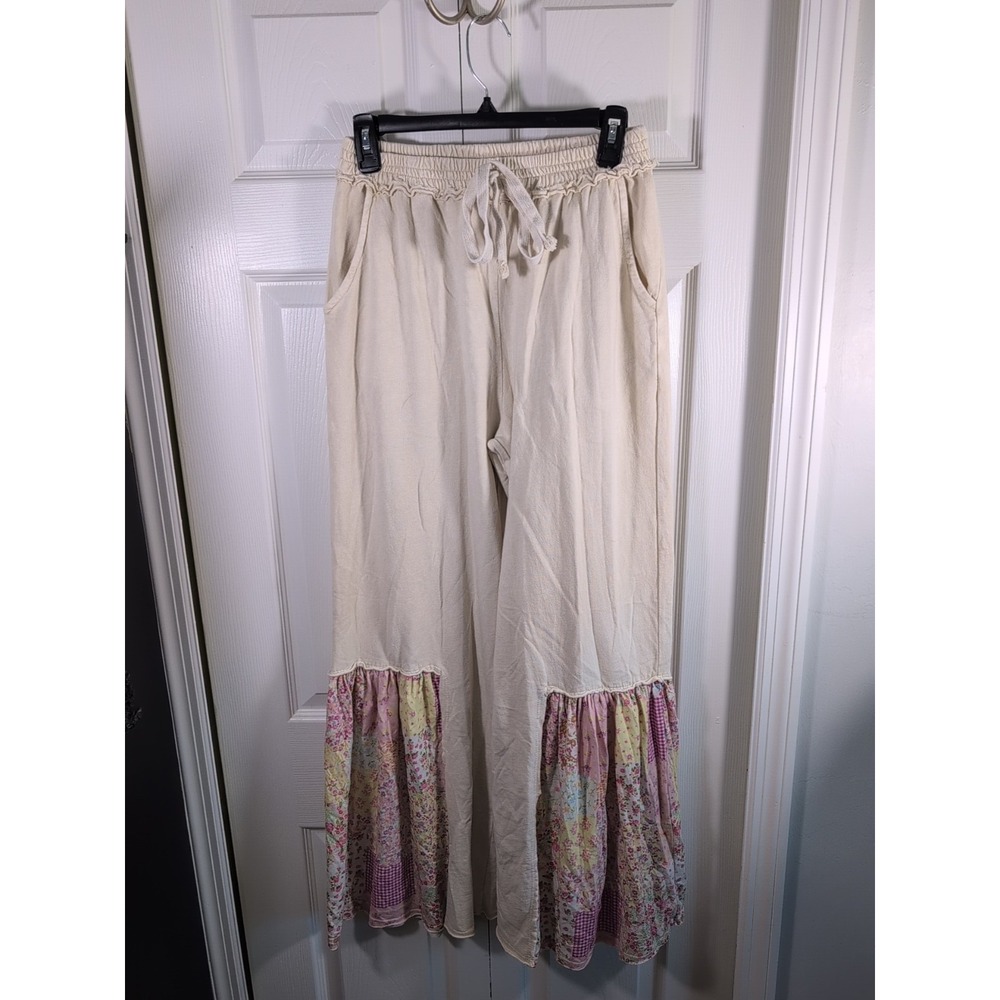 J. HER Boho Wide Leg Pants S  Patchwork Bohemian Hippie Festival Gypsy Festive